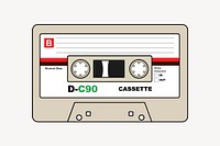 Cassette tape clipart, object illustration vector. Free public domain CC0 image.