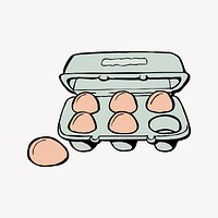 Egg carton clipart, food illustration vector. Free public domain CC0 image.