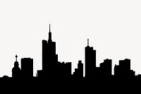 Silhouette city clipart, skyscraper illustration vector. Free public domain CC0 image.