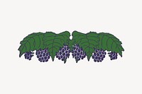 Grapes clipart, fruit illustration psd. Free public domain CC0 image.