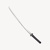Samurai sword clipart, weapon illustration psd. Free public domain CC0 image.
