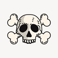 Poison skull clipart, dangerous warning illustration vector. Free public domain CC0 image.