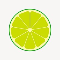 Lime slice clipart, food illustration vector. Free public domain CC0 image.