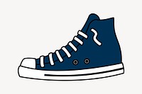 High top sneaker clipart, fashion illustration vector. Free public domain CC0 image.