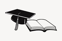 Graduation hat clipart, education illustration vector. Free public domain CC0 image.