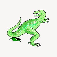Pixel T-Rex clipart, extinction creature illustration vector. 