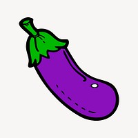 Eggplant, vegetable illustration. Free public domain CC0 image.