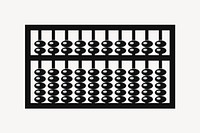Abacus silhouette clipart, stationery illustration psd. Free public domain CC0 image.