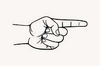 Pointing finger  clipart, hand gesture illustration vector. Free public domain CC0 image.