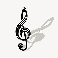 Treble clef clipart, entertainment illustration vector. Free public domain CC0 image.