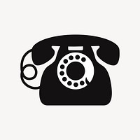 Landline silhouette clipart, retro device illustration vector. Free public domain CC0 image.