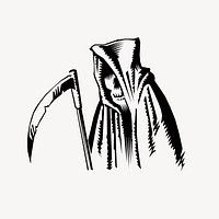 Grim Reaper clipart, Halloween illustration vector. Free public domain CC0 image.