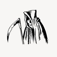 Grim Reaper, Halloween illustration. Free public domain CC0 image.