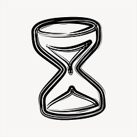 Hourglass collage element, black and white illustration vector. Free public domain CC0 image.