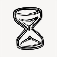 Hourglass clipart, black and white illustration psd. Free public domain CC0 image.