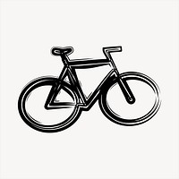 Bicycle  collage element, black and white illustration vector. Free public domain CC0 image.