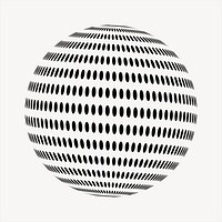 Abstract sphere collage element, black and white illustration vector. Free public domain CC0 image.