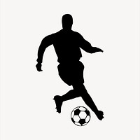 Football player silhouette collage element vector. Free public domain CC0 image.