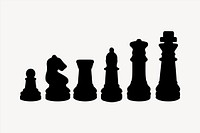 Chess pieces silhouette collage element vector. Free public domain CC0 image.