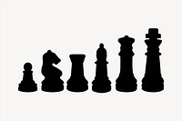 Chess pieces silhouette clipart psd. Free public domain CC0 image.