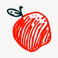 Apple  collage element, fruit illustration vector. Free public domain CC0 image.