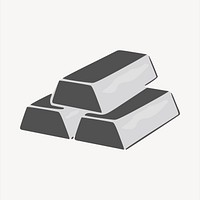Silver bars clipart, commodity illustration psd. Free public domain CC0 image.