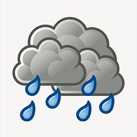 Raining cloud collage element, cute illustration vector. Free public domain CC0 image.