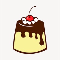 Pudding, dessert  collage element, cute illustration vector. Free public domain CC0 image.