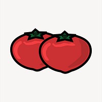 Tomatoes collage element, cute illustration vector. Free public domain CC0 image.