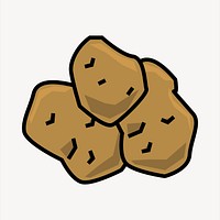 Potatoes collage element, cute illustration vector. Free public domain CC0 image.