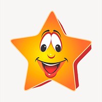 Cartoon star collage element, cute illustration vector. Free public domain CC0 image.