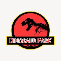 Dinosaur park sign collage element, logo illustration vector. Free public domain CC0 image.