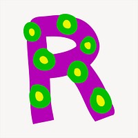 R alphabet collage element, cute illustration vector. Free public domain CC0 image.
