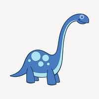 Brontosaurus dinosaur clipart, cute illustration psd. Free public domain CC0 image.