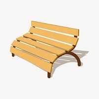 Bench collage element, cute illustration vector. Free public domain CC0 image.