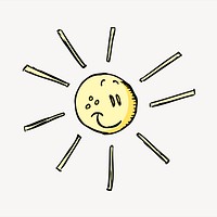 Sun cartoon  collage element, cute illustration vector. Free public domain CC0 image.