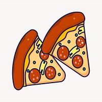 Pizza collage element, cute illustration vector. Free public domain CC0 image.