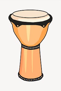 Long drum collage element, cute illustration vector. Free public domain CC0 image.