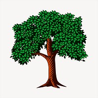 Tree collage element, cute illustration vector. Free public domain CC0 image.