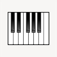 Keyboard, musical instrument  collage element, cute illustration vector. Free public domain CC0 image.