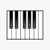 Keyboard, musical instrument  clipart, cute illustration psd. Free public domain CC0 image.