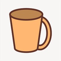 Mug collage element, cute illustration vector. Free public domain CC0 image.