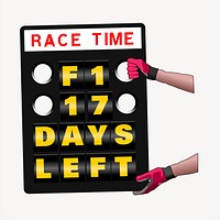 Racing time board clipart psd. Free public domain CC0 image.