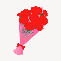 Rose bouquet collage element, Valentine's day illustration vector. Free public domain CC0 image.