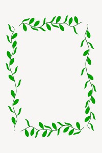 Leaf frame collage element, cute illustration vector. Free public domain CC0 image.