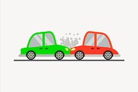 Car accident  collage element, cute illustration vector. Free public domain CC0 image.