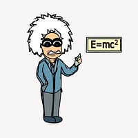 Einstein collage element, scientist illustration vector. Free public domain CC0 image.