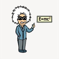 Einstein clipart, scientist illustration psd. Free public domain CC0 image.