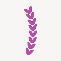 Abstract leaf collage element, cute illustration vector. 