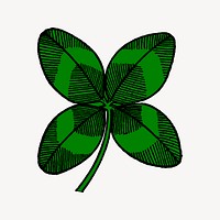 Clover leaf collage element, cute illustration vector. Free public domain CC0 image.